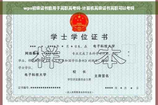 wps初级证书能用于高职高考吗-计算机高级证书高职可以考吗