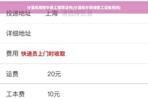 计算机维修中级工等级证书(计算机中级维修工证有用吗)