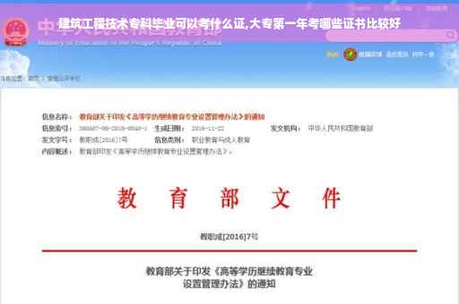 建筑工程技术专科毕业可以考什么证,大专第一年考哪些证书比较好