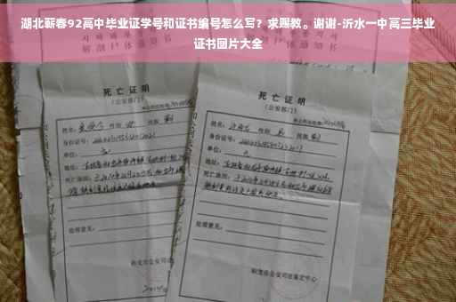 湖北蕲春92高中毕业证学号和证书编号怎么写？求赐教。谢谢-沂水一中高三毕业证书图片大全