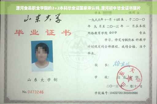 漯河食品职业学院的2+2本科毕业证国家承认吗,漯河初中毕业证书图片
