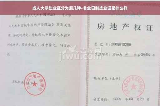 成人大学毕业证分为哪几种-非全日制毕业证是什么样