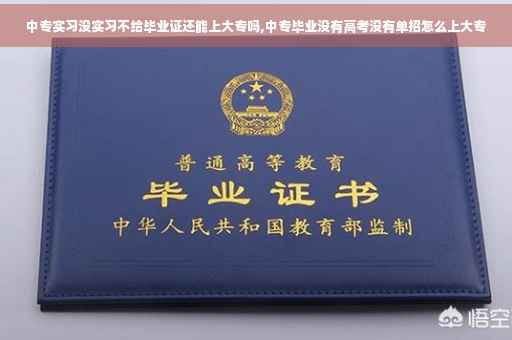 中专实习没实习不给毕业证还能上大专吗,中专毕业没有高考没有单招怎么上大专