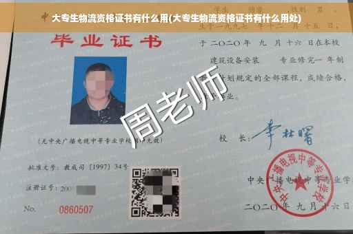 大专生物流资格证书有什么用(大专生物流资格证书有什么用处)