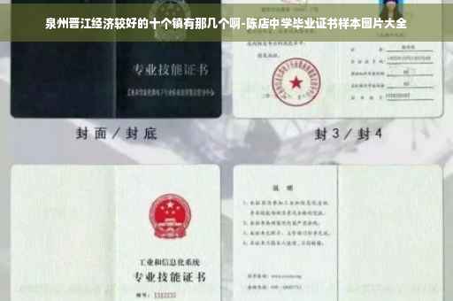 泉州晋江经济较好的十个镇有那几个啊-陈店中学毕业证书样本图片大全