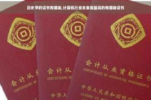 历史学的证书有哪些,计算机行业含金量最高的有哪些证书