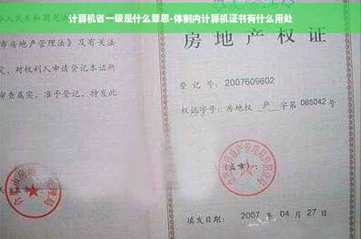 计算机省一级是什么意思-体制内计算机证书有什么用处