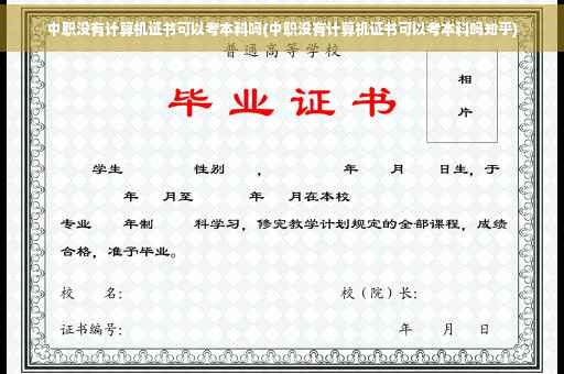 中职没有计算机证书可以考本科吗(中职没有计算机证书可以考本科吗知乎)