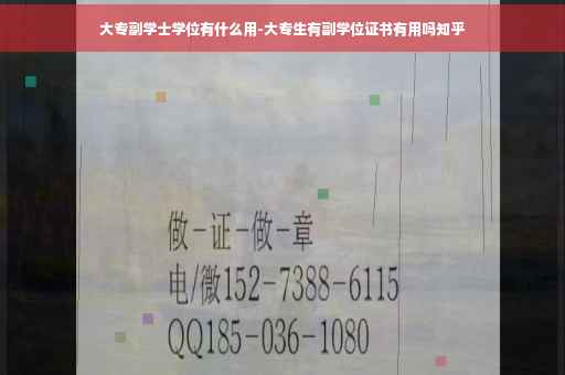 大专副学士学位有什么用-大专生有副学位证书有用吗知乎