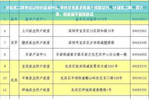 计算机二级考试证书名称是什么,学校毕业要求有两个技能证书，计算机二级，四六级，到底算不算技能证