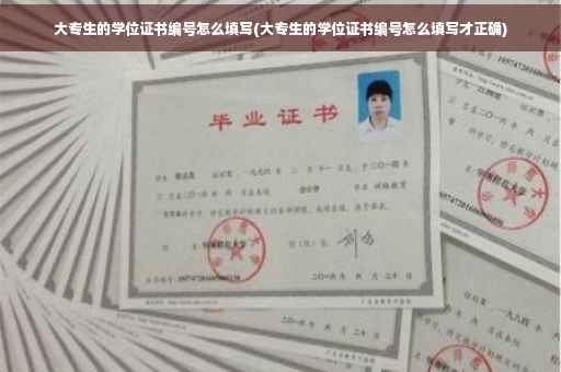 大专生的学位证书编号怎么填写(大专生的学位证书编号怎么填写才正确)