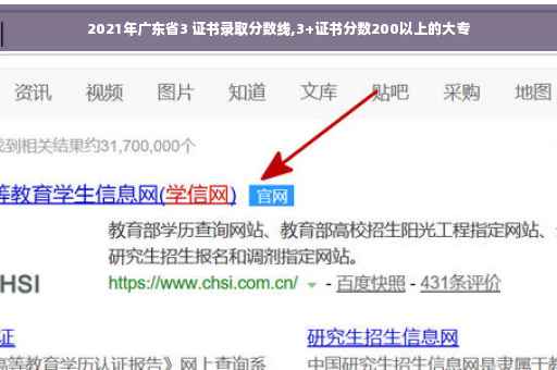 2021年广东省3 证书录取分数线,3+证书分数200以上的大专