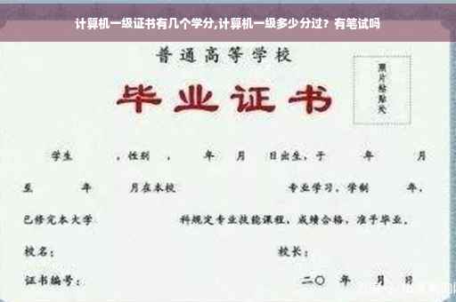 计算机一级证书有几个学分,计算机一级多少分过？有笔试吗