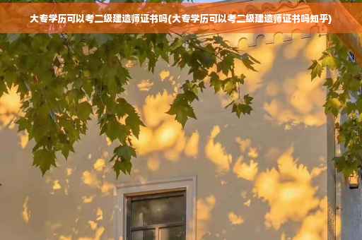 大专学历可以考二级建造师证书吗(大专学历可以考二级建造师证书吗知乎)