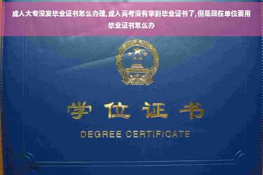 成人大专没发毕业证书怎么办理,成人高考没有拿到毕业证书了,但是现在单位要用毕业证书怎么办