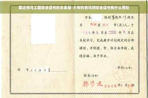 国企青马工程结业证书的含金量-大专的青马班结业证书有什么用处