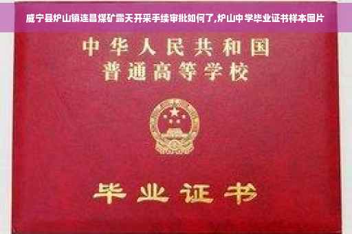 威宁县炉山镇连昌煤矿露天开采手续审批如何了,炉山中学毕业证书样本图片