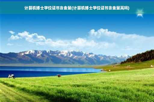计算机博士学位证书含金量(计算机博士学位证书含金量高吗)