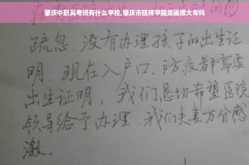 肇庆中职高考班有什么学校,肇庆市技师学院是函授大专吗