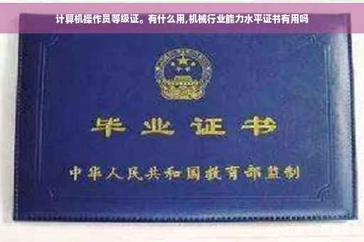 计算机操作员等级证。有什么用,机械行业能力水平证书有用吗