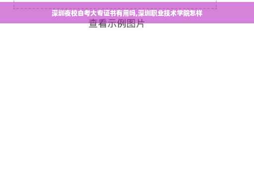 深圳夜校自考大专证书有用吗,深圳职业技术学院怎样