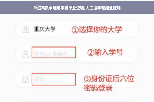 单招高职中途退学有毕业证嘛,大二退学有结业证吗