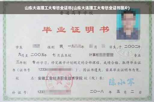 山东大连理工大专毕业证书(山东大连理工大专毕业证书图片)