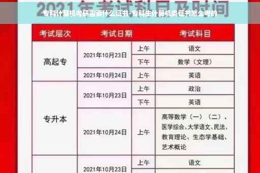专科计算机考研需要什么证书-专科生计算机类证书怎么考的