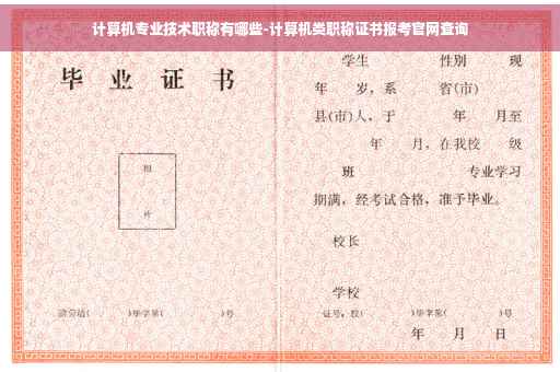计算机专业技术职称有哪些-计算机类职称证书报考官网查询