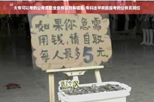 大专可以考的公务员职业资格证书有哪些,专科法学类能报考的公务员岗位