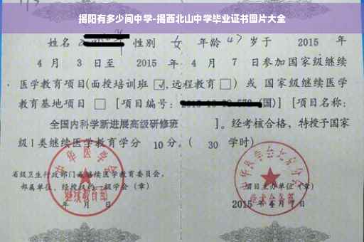 揭阳有多少间中学-揭西北山中学毕业证书图片大全
