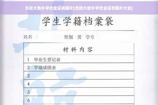 合肥大地中学毕业证书图片(合肥大地中学毕业证书图片大全)
