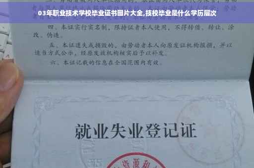 03年职业技术学校毕业证书图片大全,技校毕业是什么学历层次