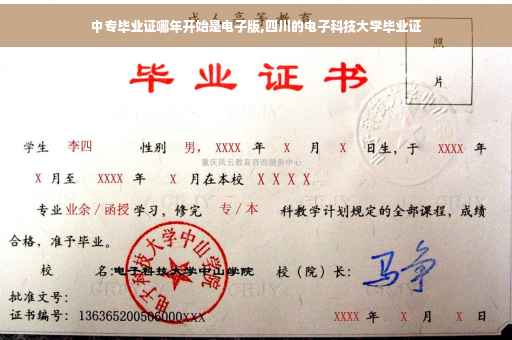 中专毕业证哪年开始是电子版,四川的电子科技大学毕业证