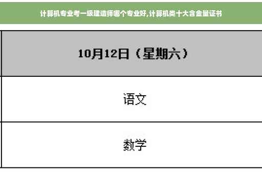 计算机专业考一级建造师哪个专业好,计算机类十大含金量证书