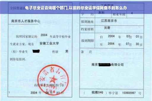 电子毕业证咨询哪个部门,以前的毕业证学信网查不到怎么办