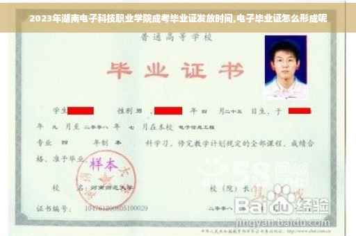 2023年湖南电子科技职业学院成考毕业证发放时间,电子毕业证怎么形成呢