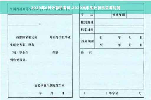2020年6月计算机考试,2020高中生计算机会考时间