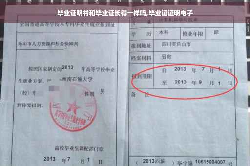 毕业证明书和毕业证长得一样吗,毕业证证明电子