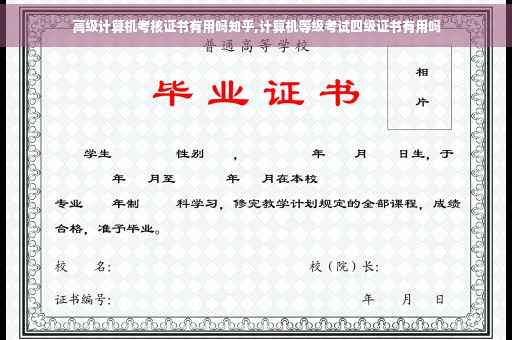 高级计算机考核证书有用吗知乎,计算机等级考试四级证书有用吗