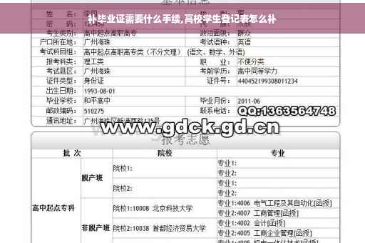 补毕业证需要什么手续,高校学生登记表怎么补