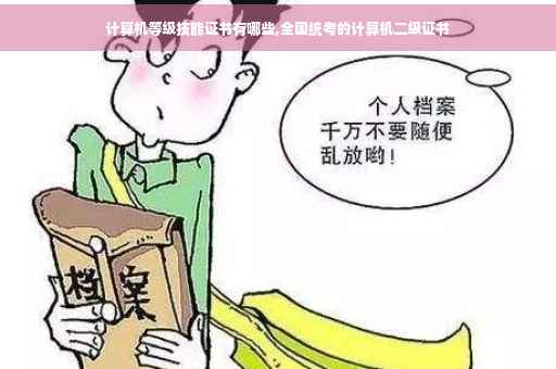 计算机等级技能证书有哪些,全国统考的计算机二级证书