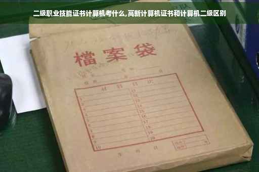 二级职业技能证书计算机考什么,高新计算机证书和计算机二级区别