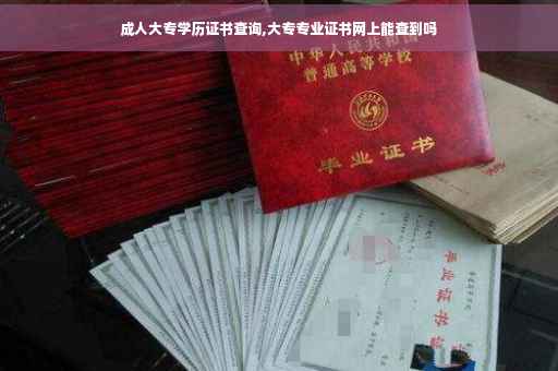 成人大专学历证书查询,大专专业证书网上能查到吗