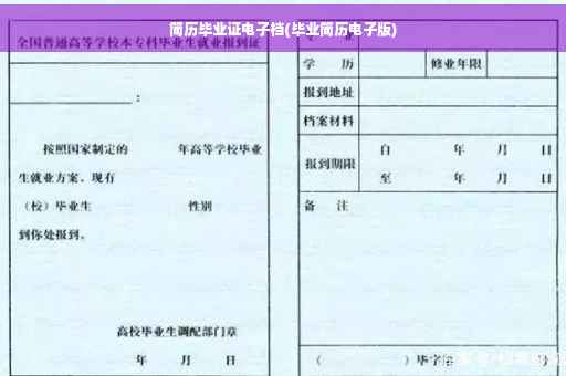 简历毕业证电子档(毕业简历电子版)