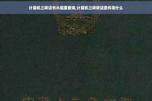 计算机三级证书从哪里查询,计算机三级获证条件是什么