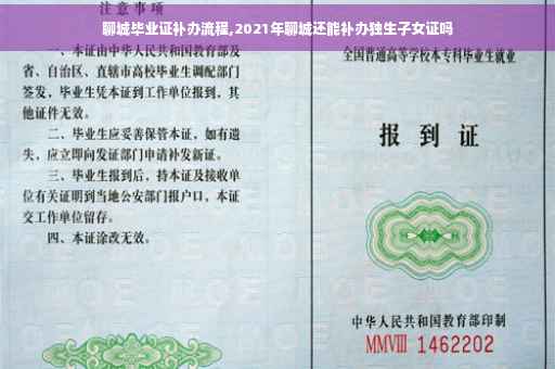 聊城毕业证补办流程,2021年聊城还能补办独生子女证吗