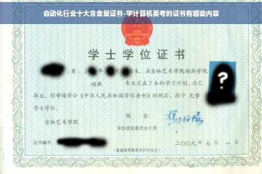自动化行业十大含金量证书-学计算机要考的证书有哪些内容