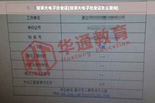 加拿大电子毕业证(加拿大电子毕业证怎么查询)