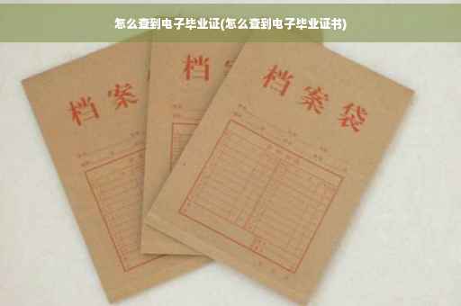 怎么查到电子毕业证(怎么查到电子毕业证书)